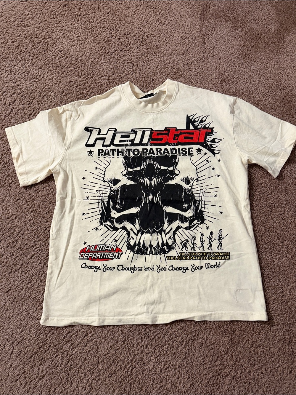 Hellstar Path to Paradise Graphic Short Sleeve Tee - Cream